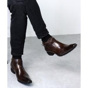 ブーツ SARABANDE /バッファローレザーシングルベルトチャッカブーツ(1393)ショートブーツ メンズ レディース