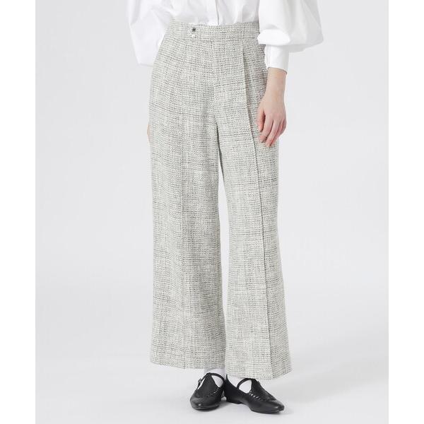 スラックス パンツ 入学式 卒業式 ツイードストレートパンツ レディース