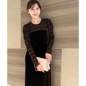 「HALUHIROINE」 長袖ワンピース FREE ブラウン レディース