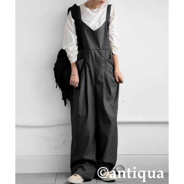 サロペット オーバーオール ピンストライプサロペット レディース