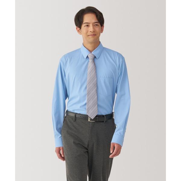 フォーマル シャツ 紳士　ノンアイロンセミワイドカラー長袖シャツ メンズ レディース