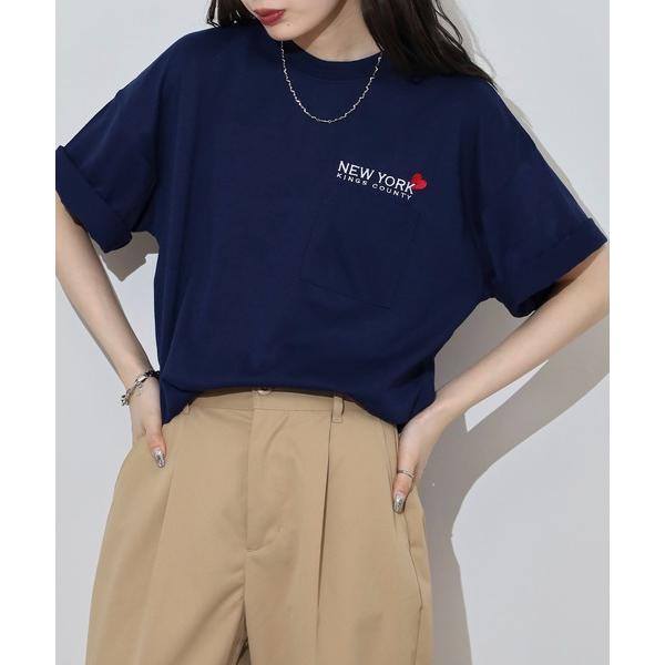 tシャツ ワンポイント刺繍 ワイドTシャツ メンズ レディース