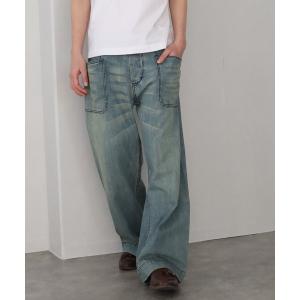 ワイドパンツ ジーンズ 「HOUSTON/ヒューストン」USA COTTON DENIM SAILOR PANTS/デニムセーラーパンツ メンズ レディース