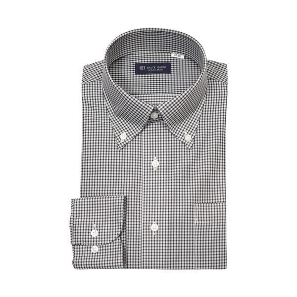 フォーマル シャツ 形態安定ノーアイロン ボタンダウン ニット 長袖ストレッチビジネスワイシャツ メ...