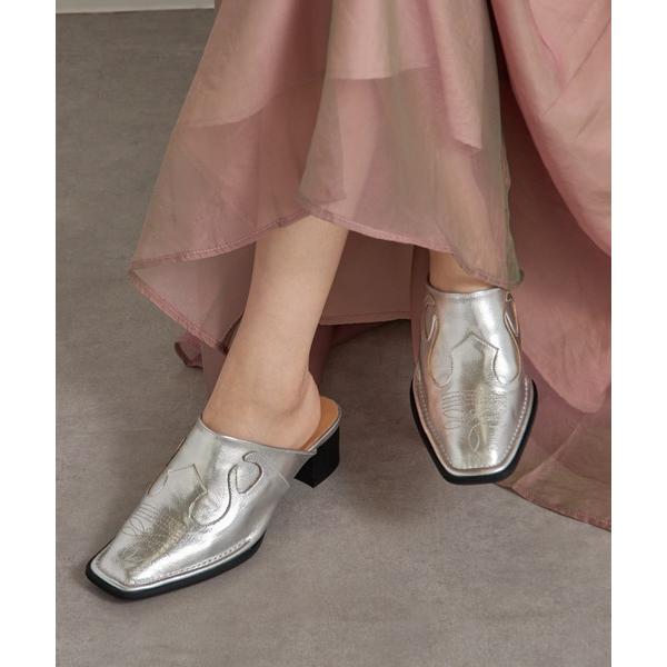 パンプス 「MAISON BREEZE reveur」square toe western sabo...