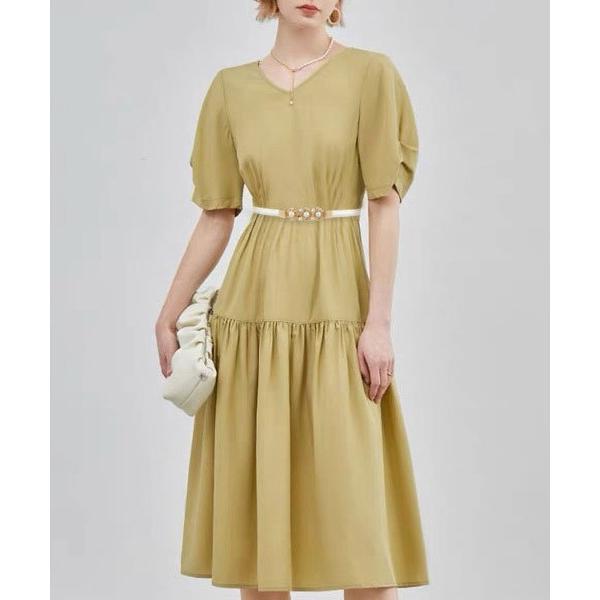 ベルト レザー調 パール ビジュー バックル スリム ベルト レディース