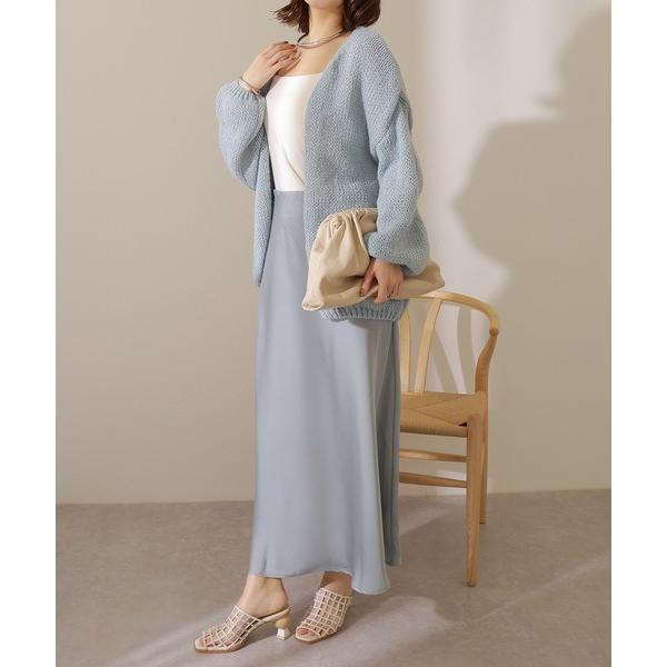 スカート Satin long flare skirt /サテン ロング フレア スカート