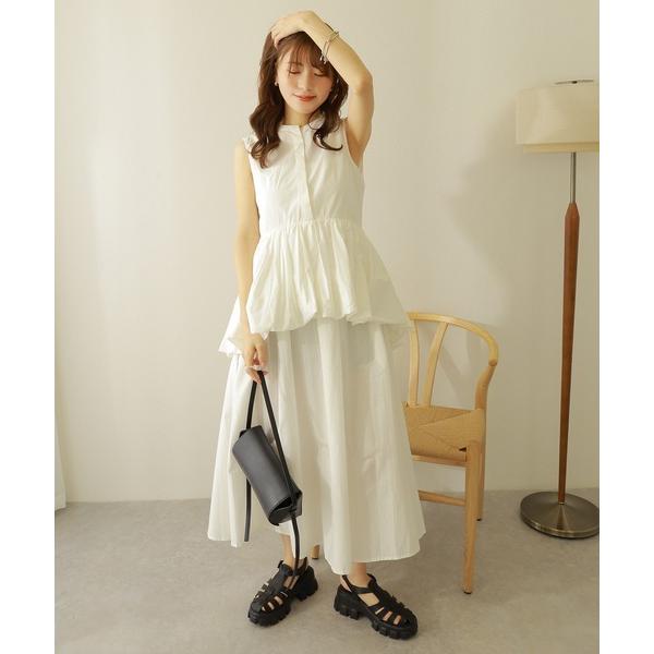 ワンピース switching sleeveless long dress /バルーン切り替えノース...