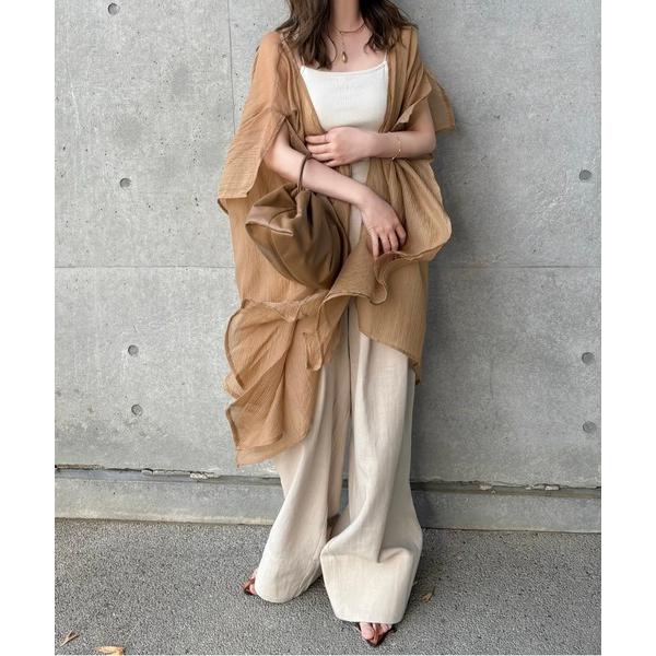 カーディガン sheer drape gown cardigan /ワッシャー加工 シアー ドレープ...