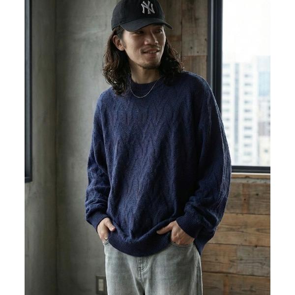 セーター ニット Jacquard crew neck knit / ジャガードクルーネックニット ...