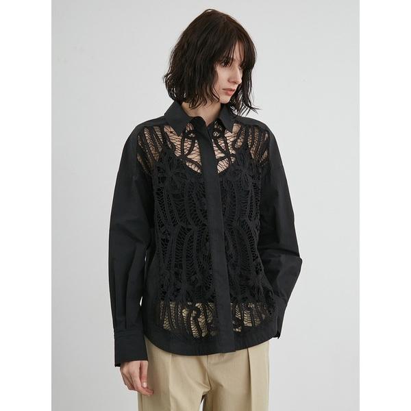 ブラウス シャツ バテンレースドレスシャツ レディース