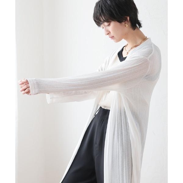 カーディガン 接触冷感ランダムテレコロングトッパーカーディガン レディース