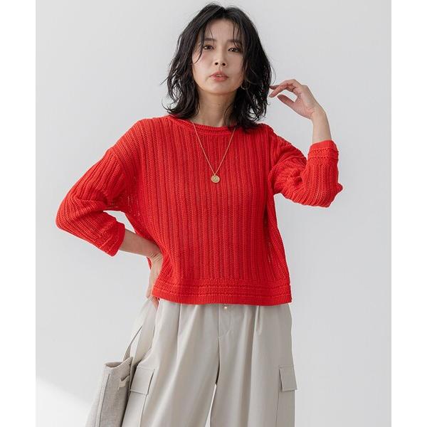 ニット セーター 「洗える」コットンギマ ストライプ ニット レディース