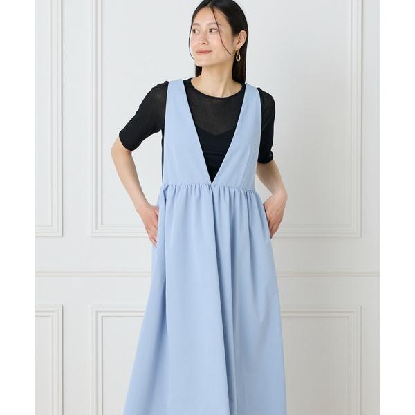 ジャンパースカート マルーデコットン Vラインワンピース