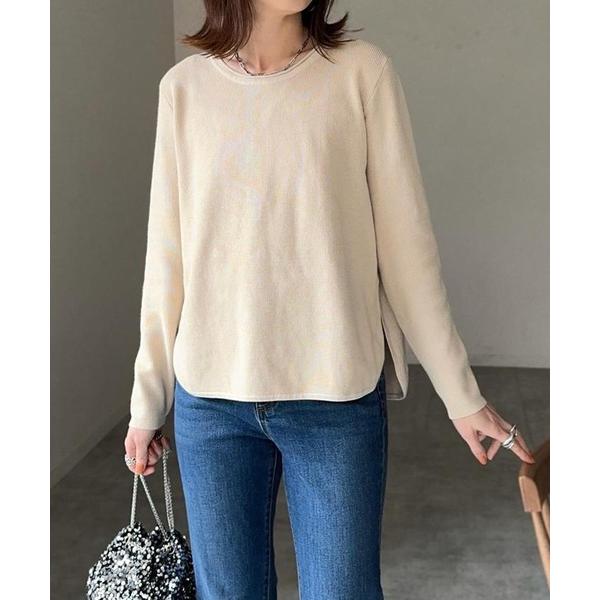 ニット セーター スリットデザインゆるニットトップス レディース