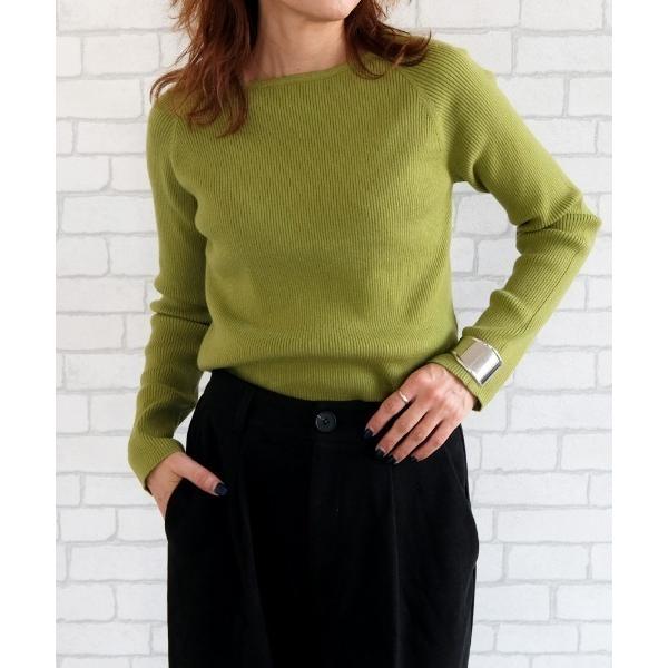 ニット セーター クルーリブニットトップス レディース