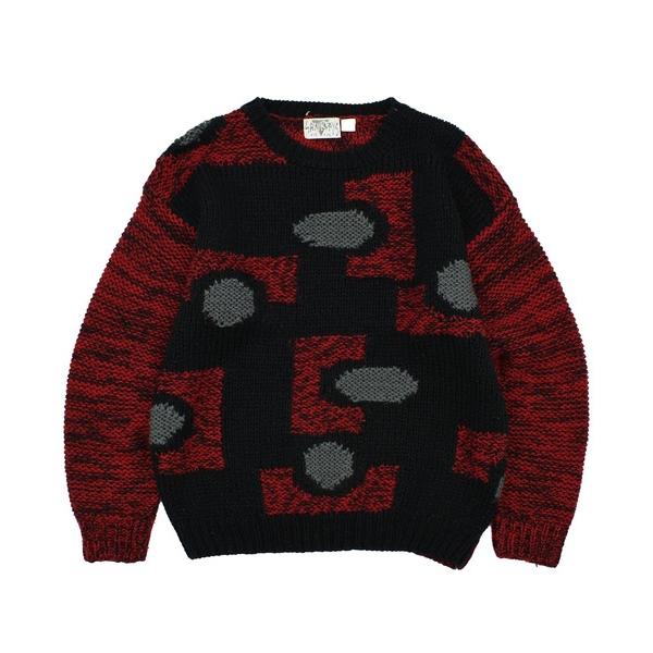 セーター ニット 「ヴィンテージ古着」90’s SATURDAYS マルチデザイン ニット メンズ ...