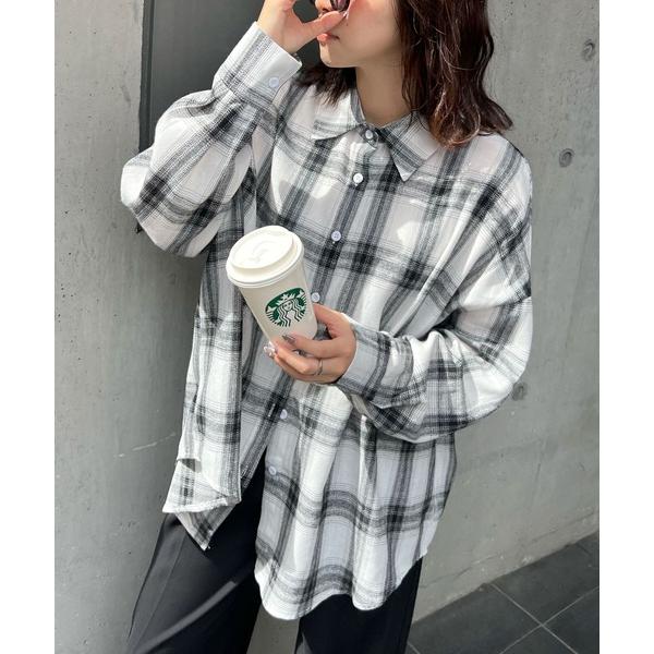 ブラウス シャツ アソートチェックBIGシャツ レディース