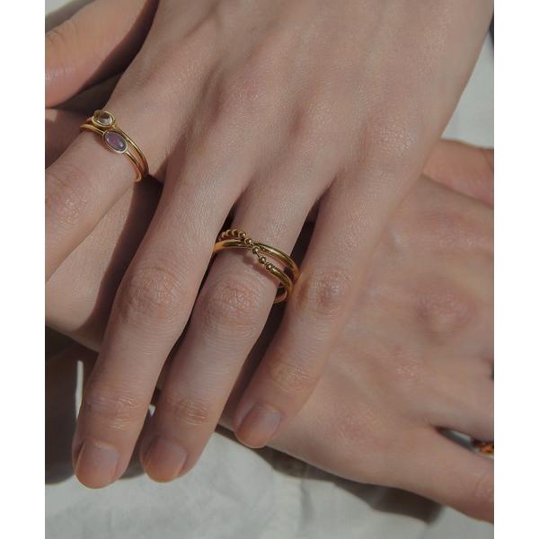 指輪 リング 金属アレルギー対応 ダブルラインリング レディース