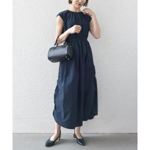 SHIPS（シップス） 〈手洗い可能〉カッセン ギャザー ベルト付き 長袖