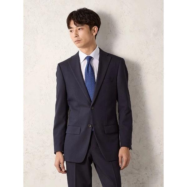 セレモニースーツ セットアップ 入学式 「上下洗える」2釦スーツ　シャドウストライプ　ネイビー メン...
