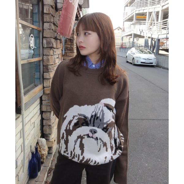 ニット セーター jacquard dog knit レディース メンズ