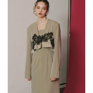 ドレス ピンストライプテーラードビスチェドレス / pinstripe tailored bustier dress