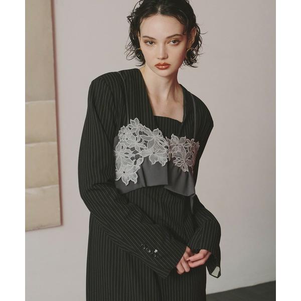 ドレス ピンストライプテーラードビスチェドレス / pinstripe tailored busti...