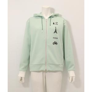 パーカー 刺繍ワッペンジップパーカー レディースの商品画像