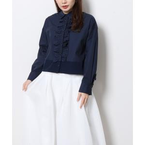 ブラウス シャツ クロップドフリルブラウス レディース
