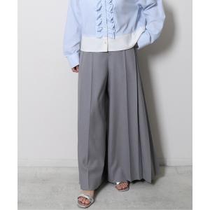 パンツ プリーツワイドパンツ レディース