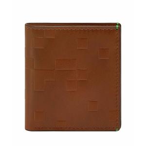 財布 フォッシル | マインクラフト Minecraft x Fossil 限定版 カードケース バイフォールド 二つ折り財布 メンズ レザー ブラウ