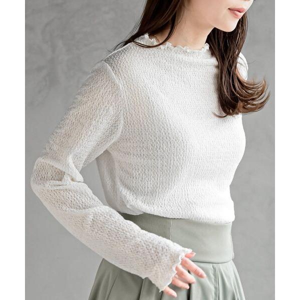 tシャツ バブルシャーリングボトルネックカットソー レディース