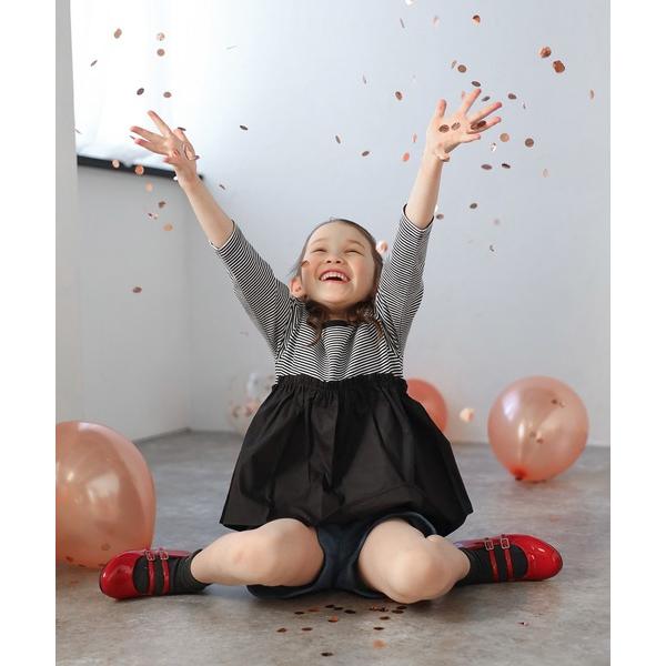 tシャツ 「3-10才対応」ドッキングチュニックトップス キッズ 子供服 女の子