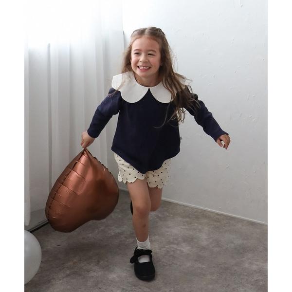 tシャツ 「3-10才対応」スカラップ襟ロングスリーブプルオーバー キッズ 子供服 女の子