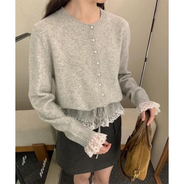 ニット セーター 「NEWカラー追加！」「お気に入り登録数17，000突破！」パールレースストリング...