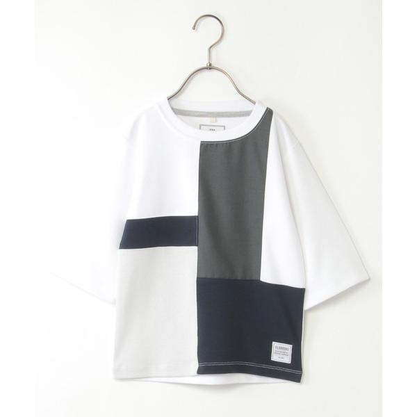 tシャツ 「親子コーデ」7分袖ポンチブロックスT（120~160cm） キッズ 子供服 男の子 女の...