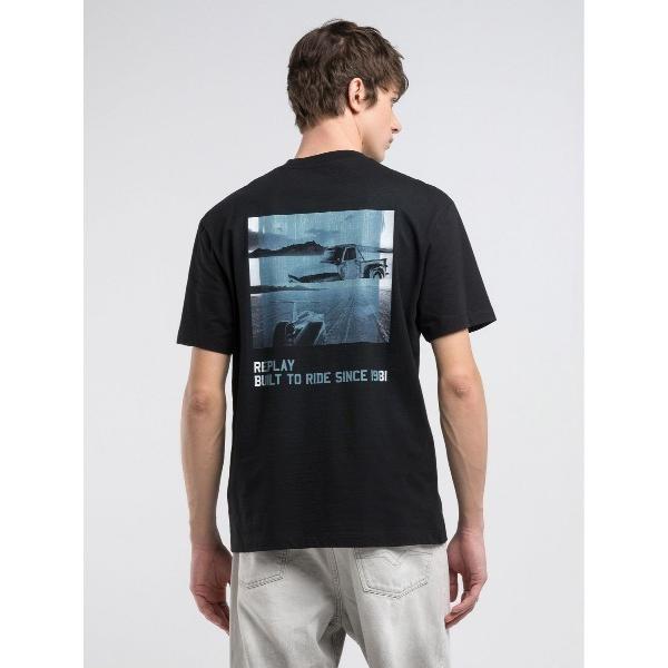 tシャツ リラックスフィット ベーシックジャ−ジーコットンプリントTシャツ メンズ