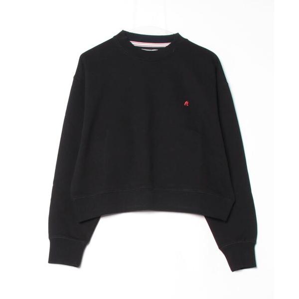 トレーナー スウェット Rロゴ刺繍入りクロップドスウェットシャツ レディース