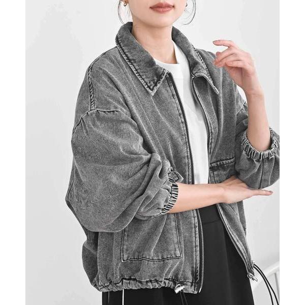 デニムジャケット gジャン デニムステンカラーブルゾン レディース