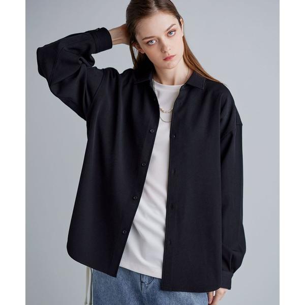 シャツ ルーズシルエットピーチタッチ起毛ツイルドレープシャツ メンズ レディース