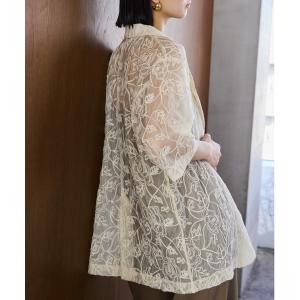 テーラードジャケット　刺繍 osharewalker テーラードジャケット レディース ライトアウター