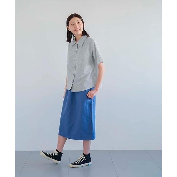 スカート ガーメントダイ コットンラミーヘリンボンスカート　7/7