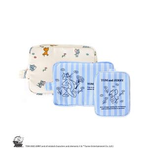 ポーチ 「公式」TOM and JERRY　ストライプ トラベルポーチ レディース