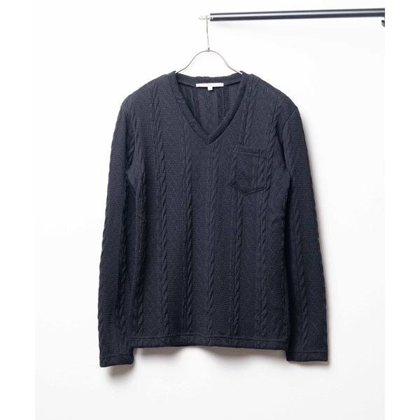 tシャツ 「W」「it」「Growth by Grail」Vネックニットライクカットソー メンズ レ...