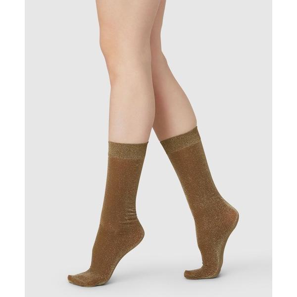 靴下 Ines Shimmery Socks Taupe/Gold レディース
