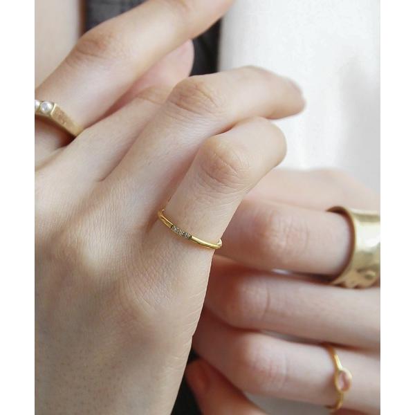 指輪 リング 金属アレルギー対応 キュービックジルコニアピンキーリング レディース