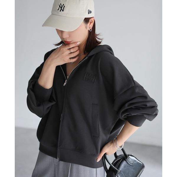 パーカー エンボスロゴダブルジップパーカー レディース