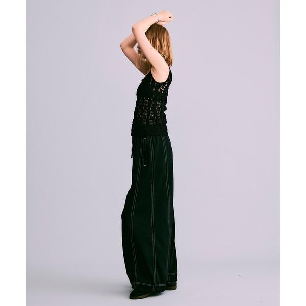 パンツ カラーステッチカーブワイドパンツ「MADE IN JAPAN」 レディース