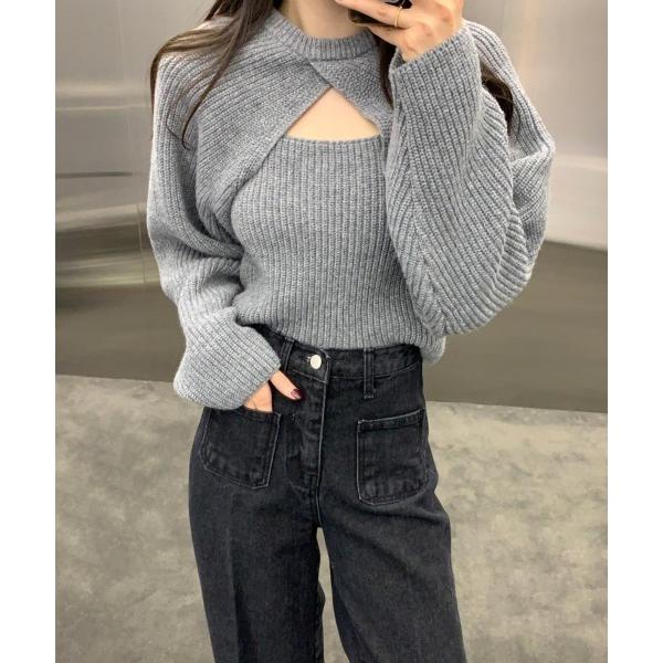 ニット セーター ニットボレロ+タンクトップSET レディース